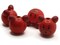 4 26mm Round Red Wood Bear Head Beads Large Hole Wooden Beads